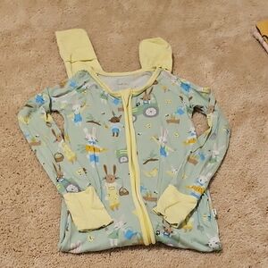 Little Sleepies Mint Green Bunny Print Zippered Pajama Top